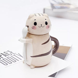 Cute Cat Mug With Spoon