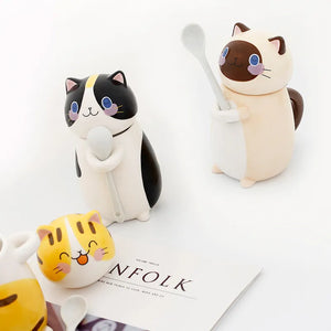 Cute Cat Mug With Spoon