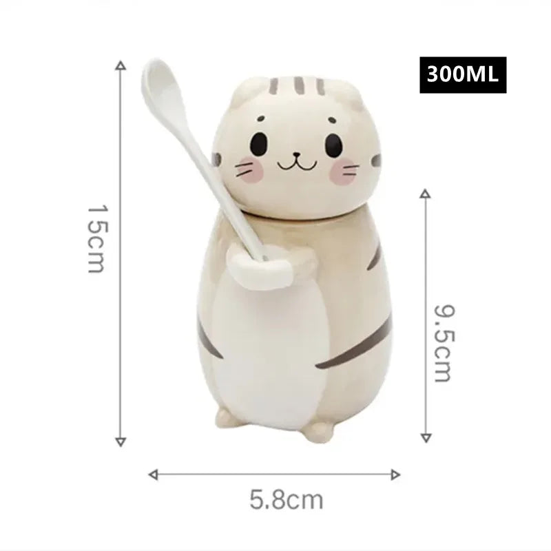 Cute Cat Mug With Spoon