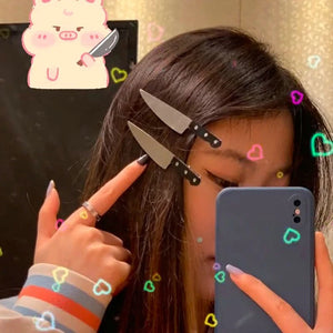 Creative Knife Hair Clips (1 Pair)