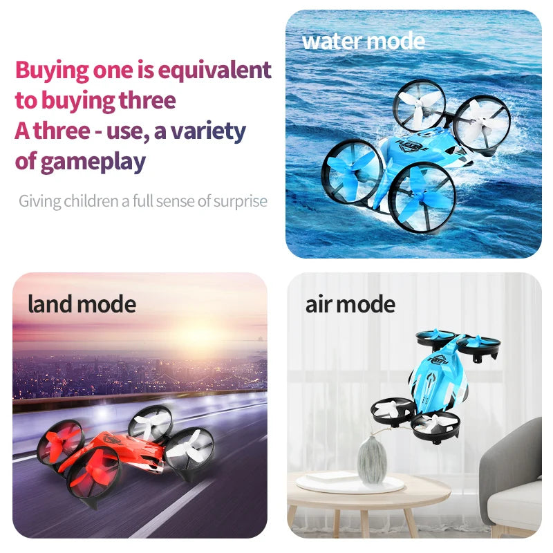 (Water, Land & Air) 3in1 Multifunction Drone/Plane, Boat & Car