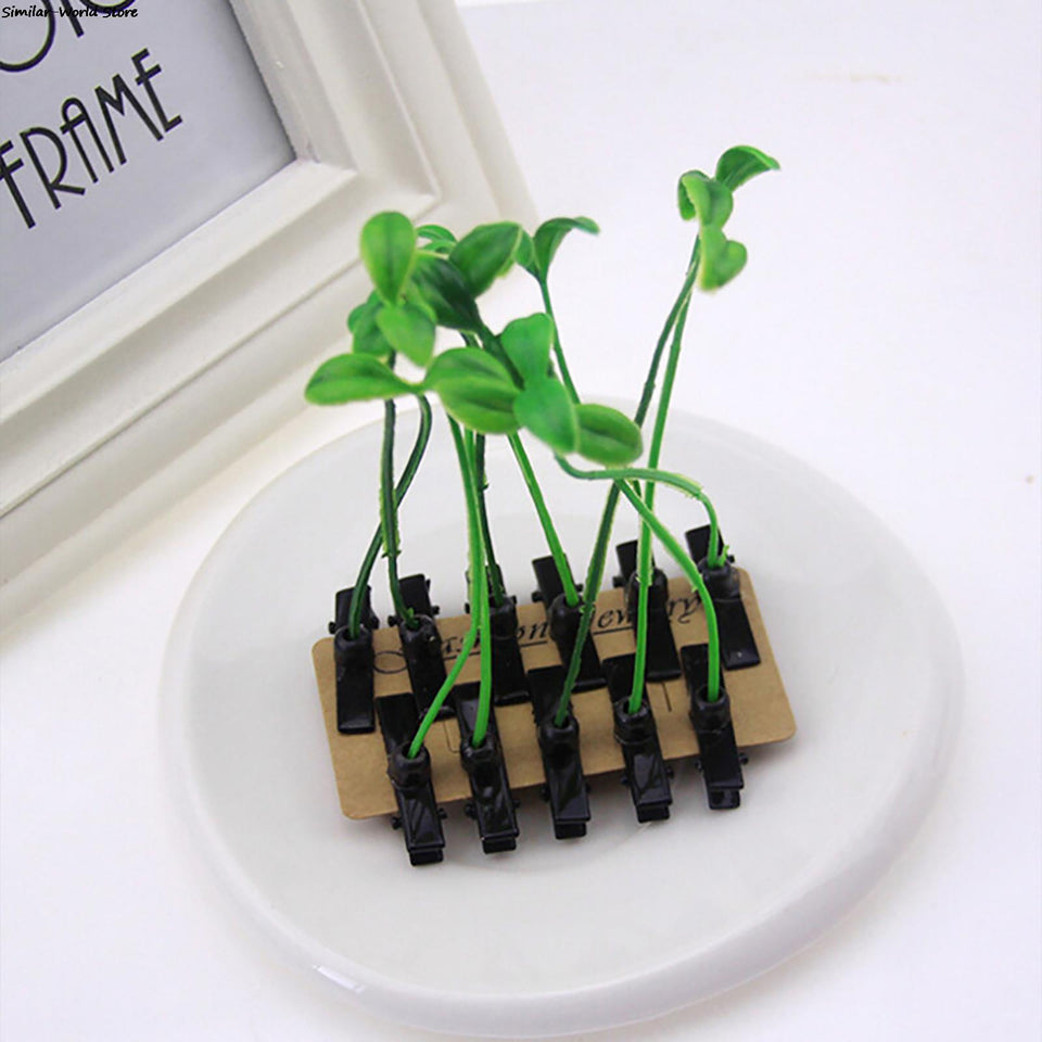 4/8/12PCS GREEN LEAF HAIR CLIPS